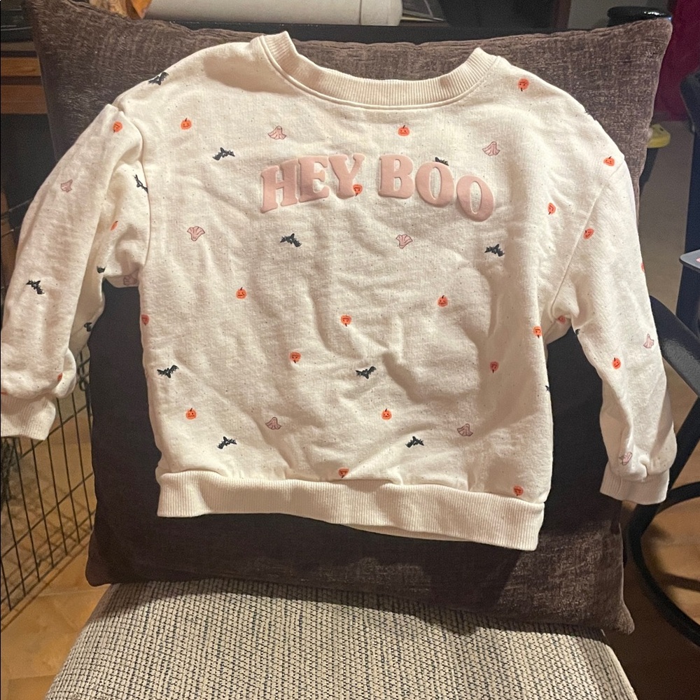 Carter’s Toddler Girls Halloween ‘Hey Boo’ Lightweight Crewneck. 2T